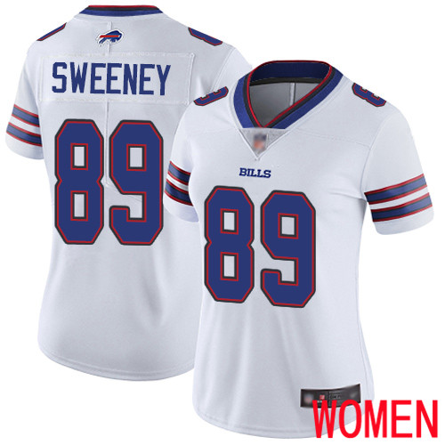 Women Buffalo Bills #89 Tommy Sweeney White Vapor Untouchable Limited Player NFL Jersey